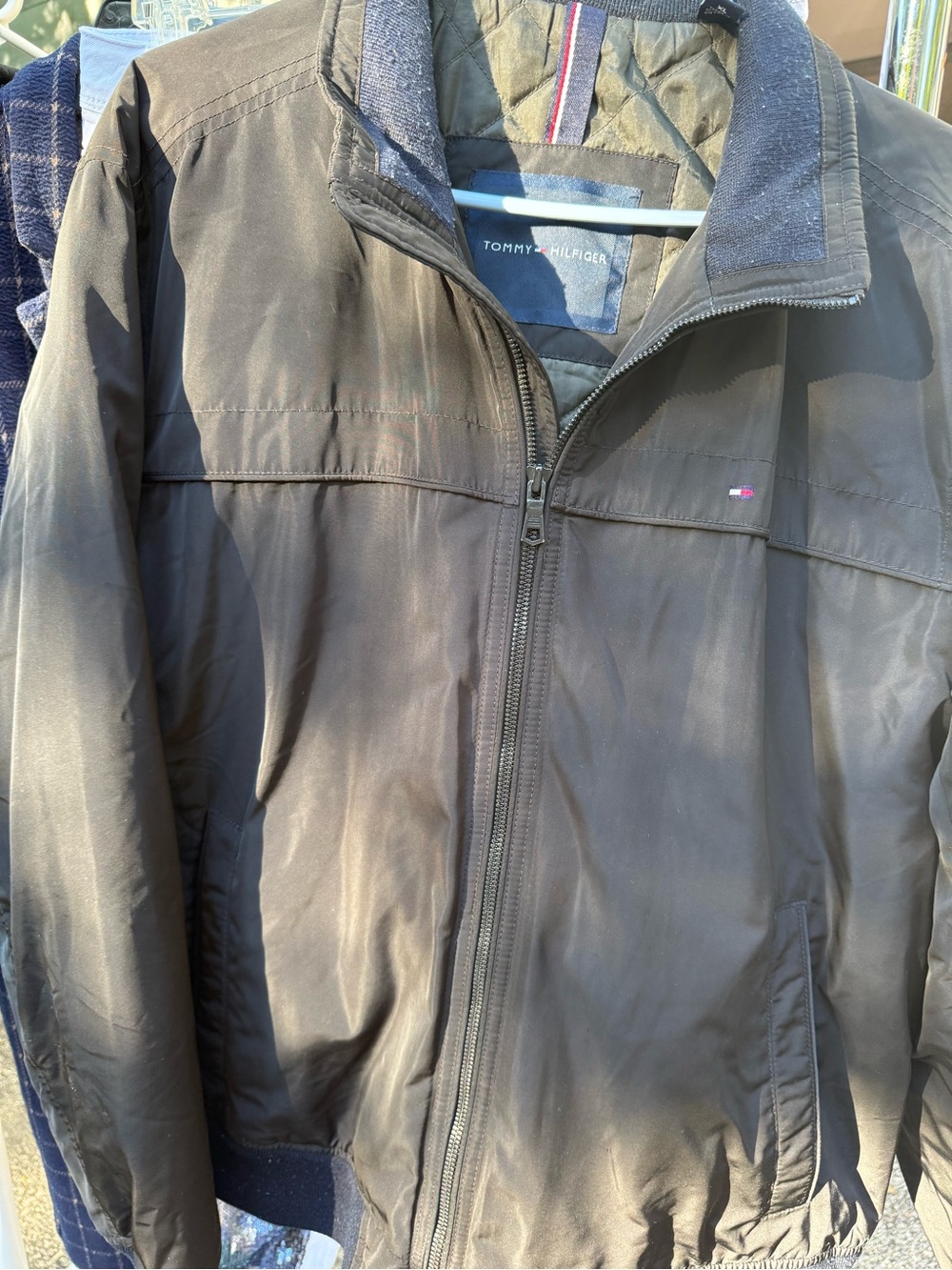Tommy Hilfiger Black Bomber Jacket with Quilted Lining